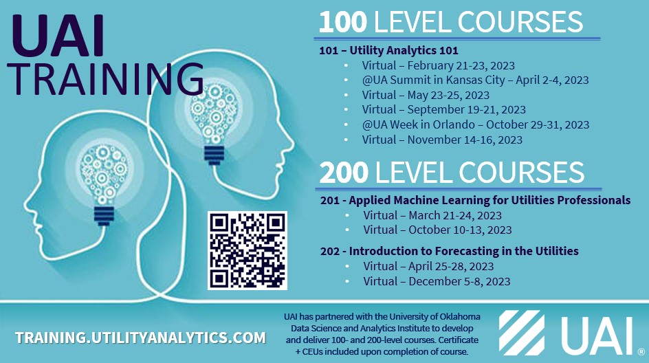 weareuai's tweet photo. 2023 #UAI Training Course Calendar Now Online + Ready for Registration! https://t.co/980viNua6g
We look forward to seeing you and your team in class soon!
#UtilityAnalytics #UtilityAnalyticsTraining #UtilityTraining #VirtualTraining #utilities #utility #datagovernance https://t.co/gZKvBnM1cF