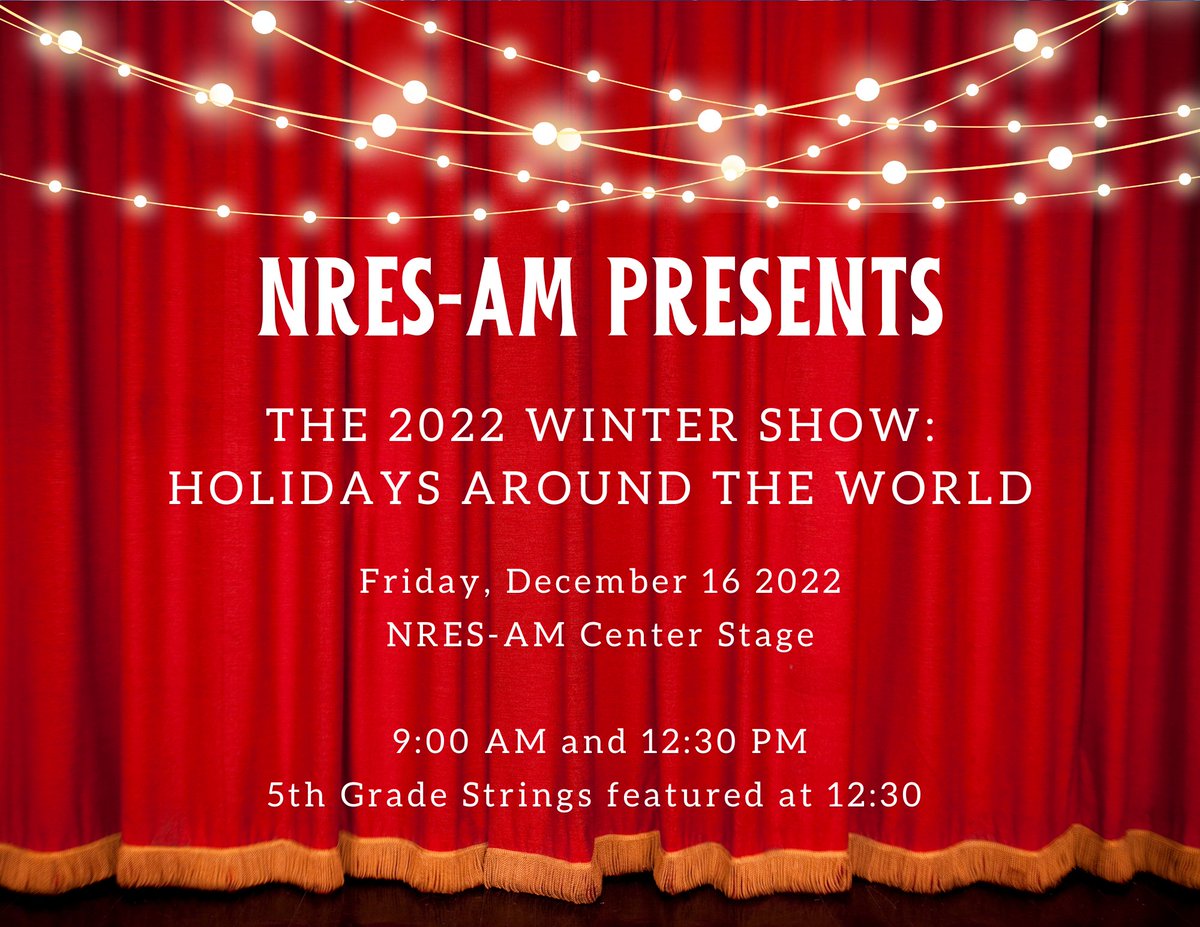 Please join us THIS FRIDAY for our WINTER SHOW directed by Ms. Monts, our FABULOUS Dance Teacher!  It is our first in-person show in 3 years!  Our Champions are going to shine!!!