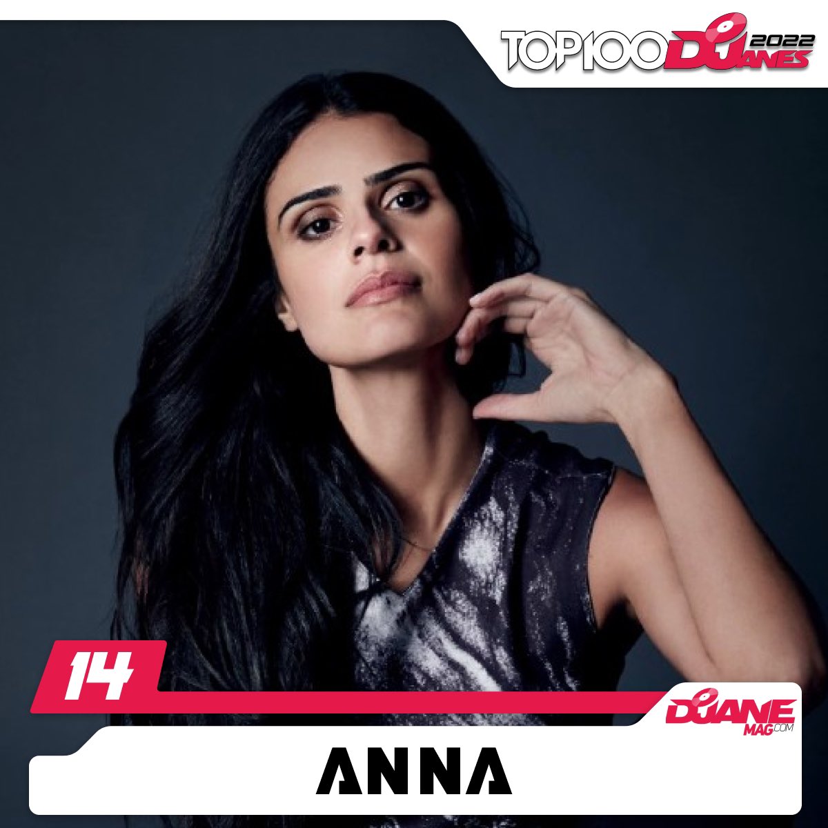 DjaneMag's tweet image. A Brazilian techno DJ and producer ANNA gets fans love and place No.14!
#djanemag #top100djanes #top100djanes2022 @djannamiranda