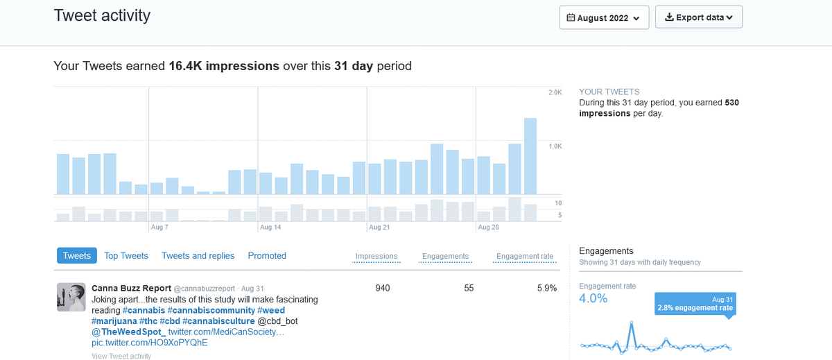 cannabuzzreport's tweet photo. Our business is Social Media and our expertise is in the Cannabis Industry and if you'd like to see your traffic on a Month by Month basis increase by a factor of at least 4 then get in touch and ask how we can help you? https://t.co/0ZAFSa9dvx