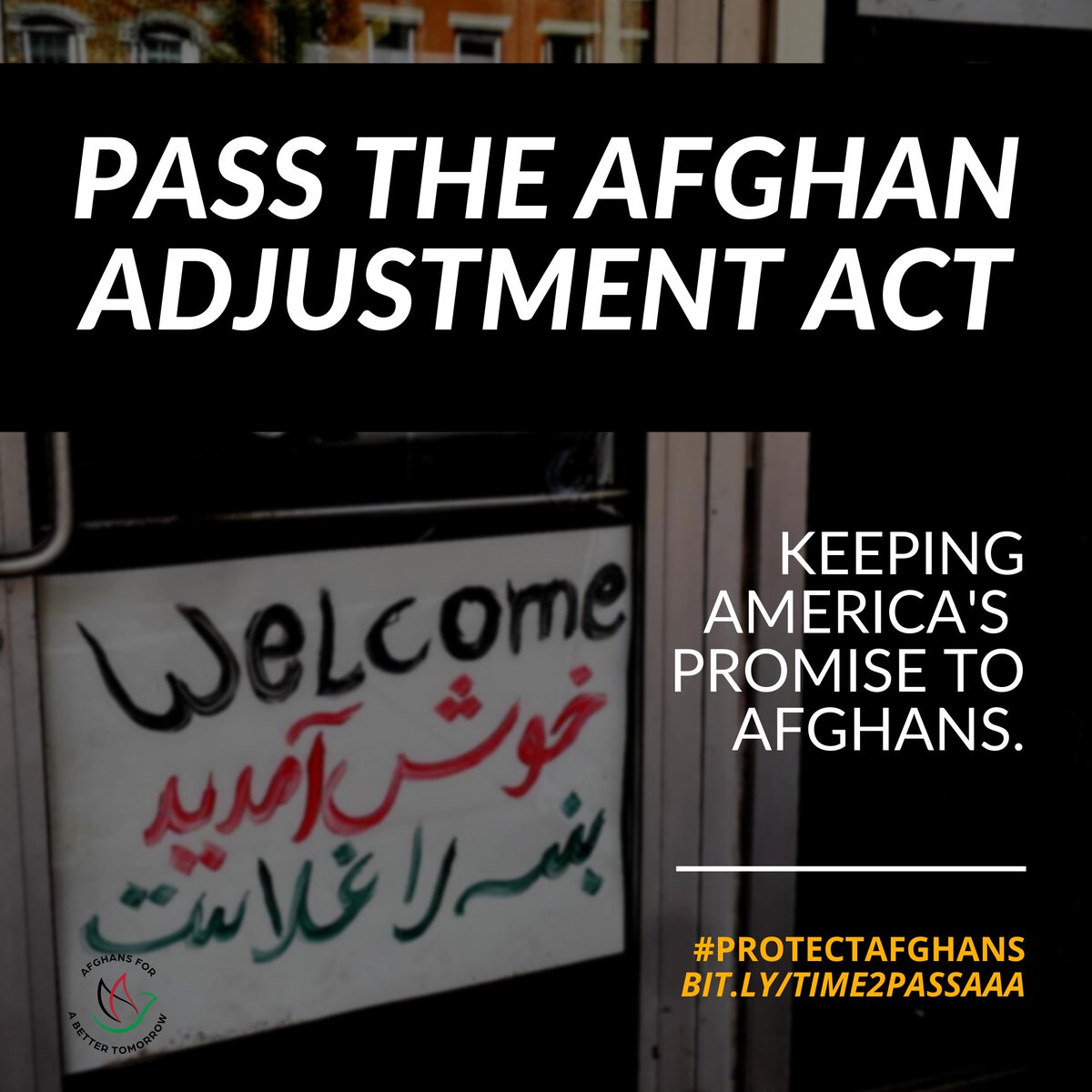 AfghansTomorrow's tweet photo. New Afghan arrivals will soon live in legal limbo if Congress doesn't act. Time to give them a path to permanent legal status by passing the #AfghanAdjustmentAct.

📣 CALL CONGRESS 📣

https://t.co/dgdb7OAD2m https://t.co/hUqVXJvxOc