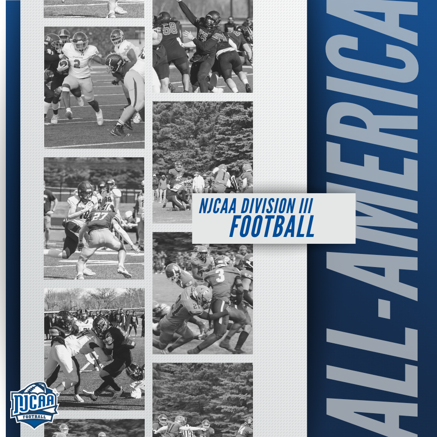NJCAAFootball's tweet photo. 🚨 The #NJCAAFootball DIII All-America Teams have arrived! 

These 5⃣0⃣ student-athletes had incredible seasons and earned this distinct honor!

Full List | https://t.co/1cLUTbl6Bk https://t.co/D3MXrY8cHn