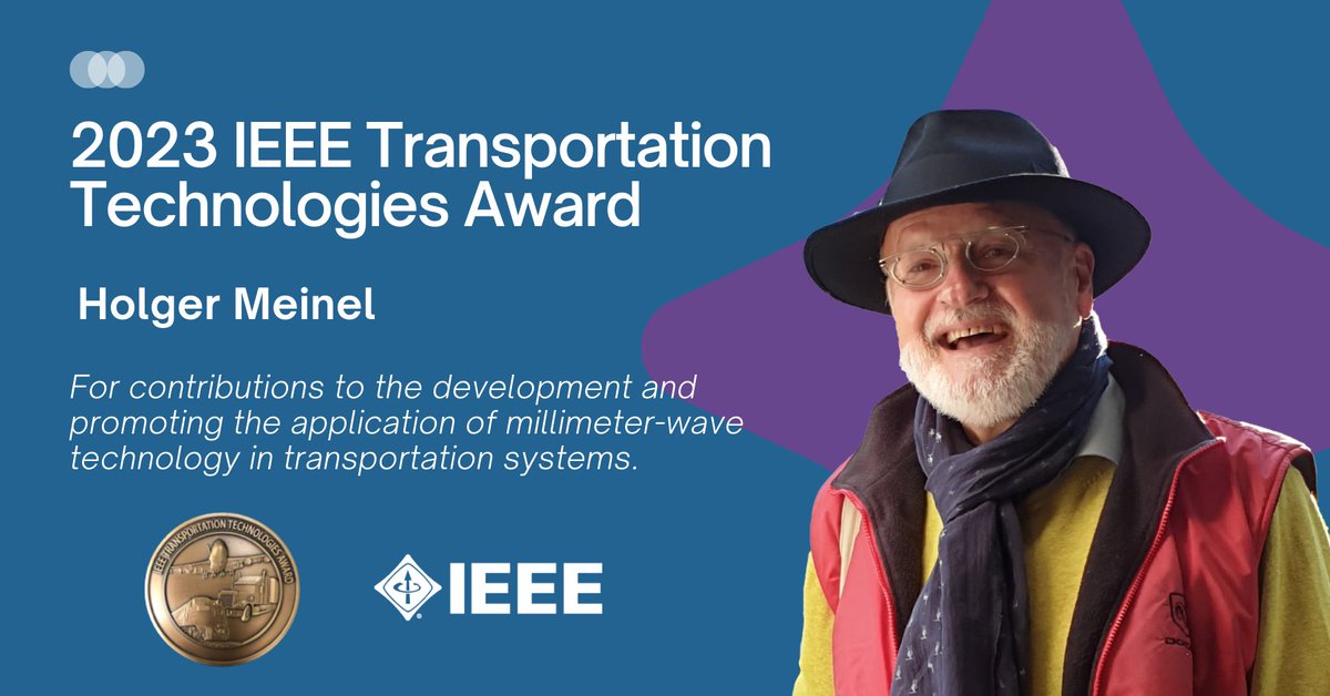 IEEE MTT-S (@ieeemtt) on Twitter photo Congratulations to Holger Meinel for receiving the 2023 IEEE Transportation Technologies Award for contributions to the development and promoting the application of millimeter-wave technology in transportation systems: bit.ly/3Wj8KSB
#IEEE #IEEEMTT Congratulations to Holger Meinel for receiving the 2023 IEEE Transportation Technologies Award for contributions to the development and promoting the application of millimeter-wave technology in transportation systems: bit.ly/3Wj8KSB
#IEEE #IEEEMTT