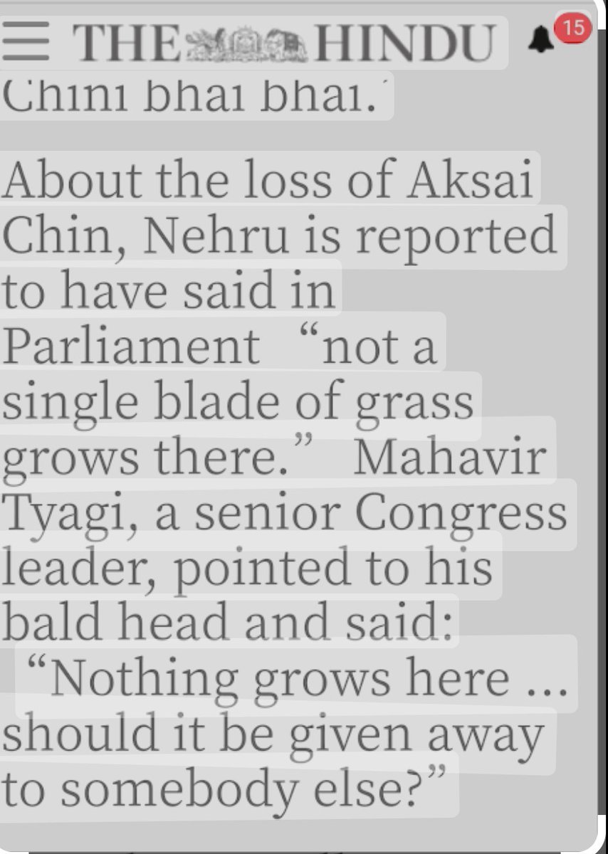 Congress should be reminded again & again that it was Nehru who gave away Aksai Chin to China on a platter. He got befitting reply in Parliament on his 'Not a blade of grass grows in Aksai Chin' remark #Tawang #TawangClash