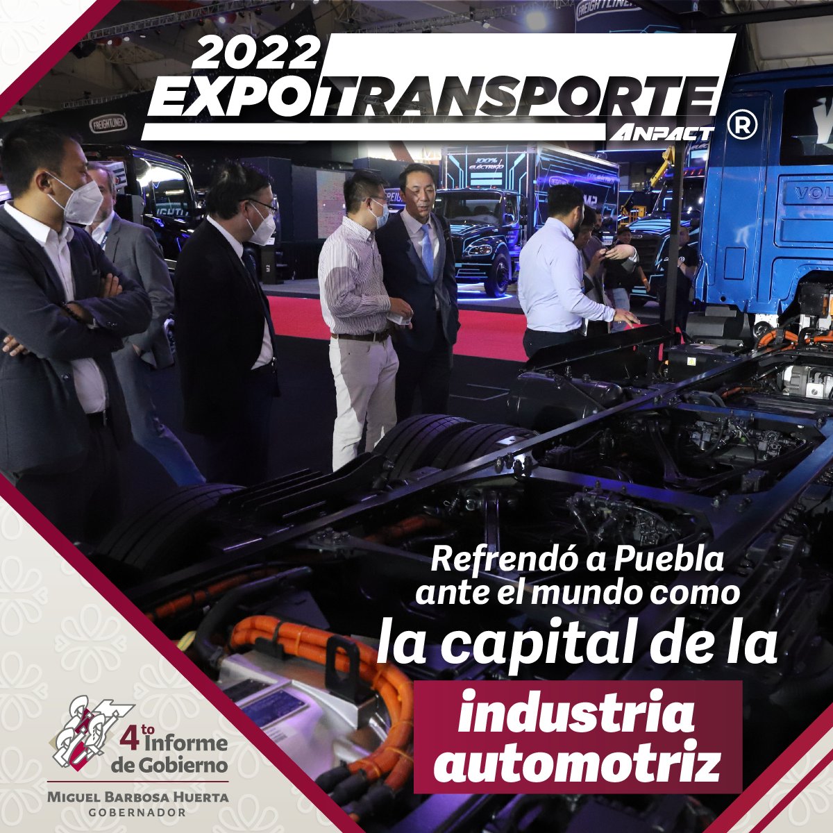 SEPGobPue's tweet photo. Por la seguridad, esfuerzo y disposición de la entidad poblana, a través de la Expo Transporte ANPACT 2022 el estado se refrendó como la capital de la industria automotriz.
🌐 https://t.co/OeosY3c3iY
📍#4InformeMBH #GobiernoQueEngrandeceAPuebla https://t.co/BBe3uQK1lU