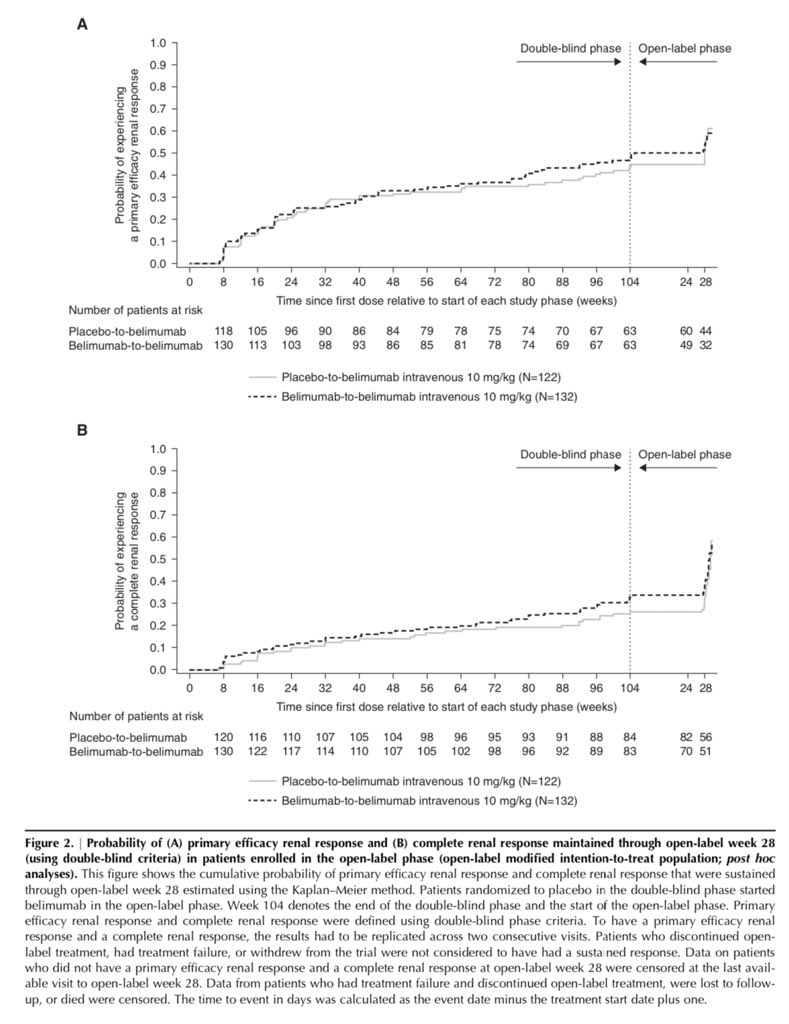 En nefritis lúpica, continuar con belimumab por >2 años mantuvo remisión renal y fue igual de seguro a los tratamientos convencionales. Reafirmando su eficacia a largo tiempo. #ISNyoung CJASN 2022 doi.org/10.2215/CJN.02…