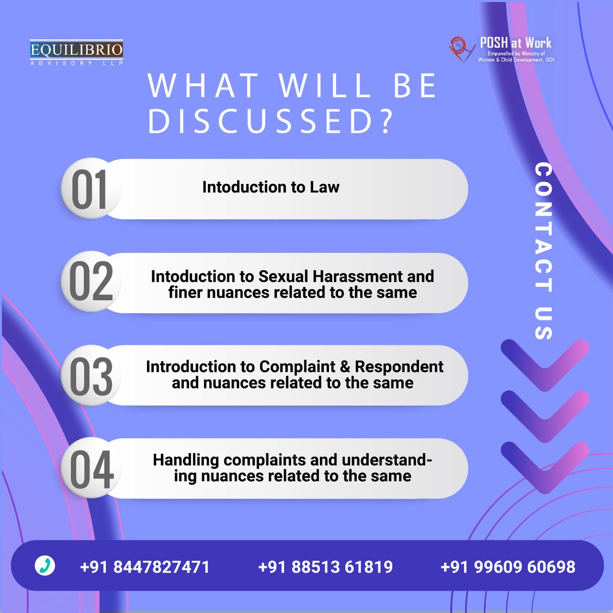 poshatwork's tweet photo. Comprehending the need to keep up with fluctuating demands of the time, POSH at Work is conducting a thoughtfully curated 3-day Capacity Building Certificate Program on the Law against Sexual Harassment at #Workplace from 15th to 17th Dec 2022.
#poshatwork #poshcertification https://t.co/eKRfG9cXCj