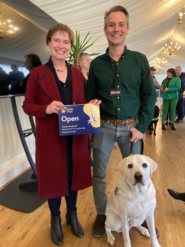I met with <a href="/guidedogs/">Guide Dogs</a> and it was distressing to hear from their dependent owners how many shops and businesses still do not welcome them inside with their assistance dog. As part of their campaign we have window stickers for businesses, please contact my office for yours. 🦮