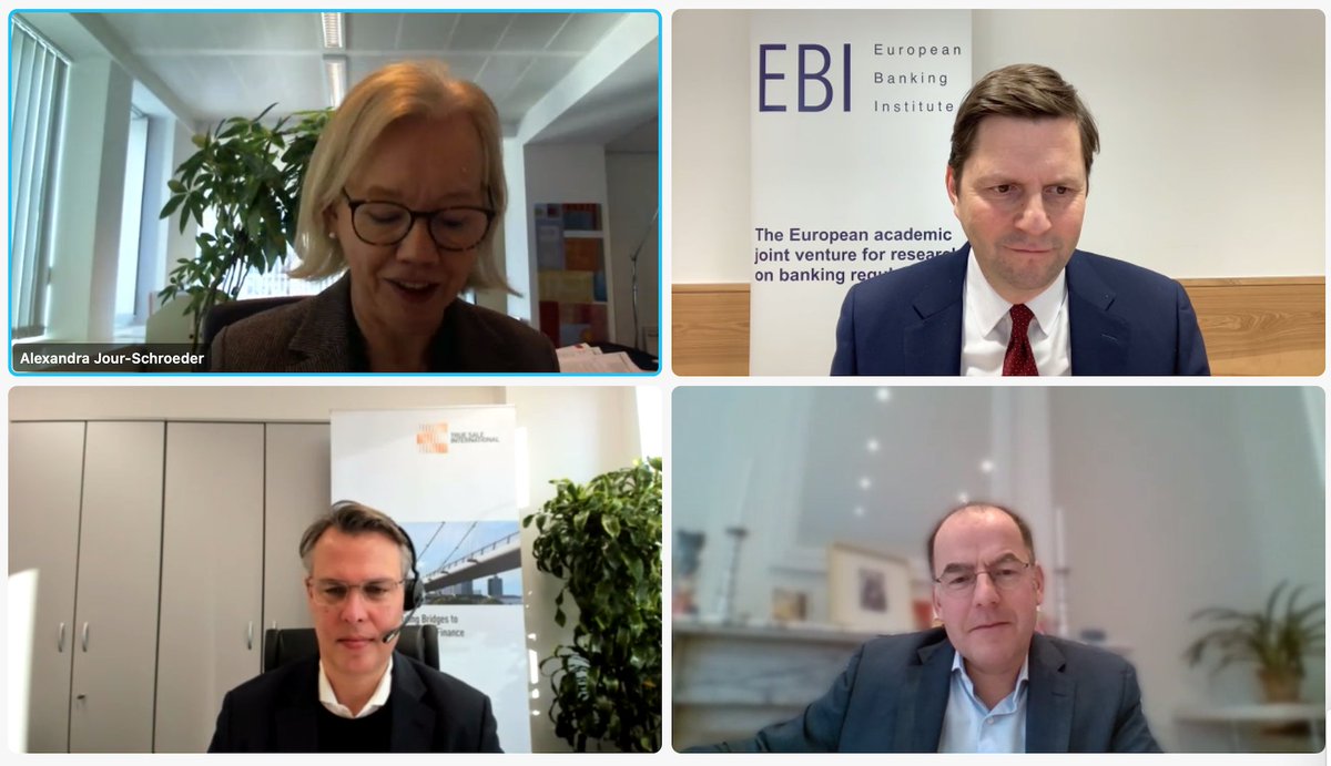 EBI_EU's tweet photo. It was a pleasure to host Alexandra Jour-Schröder, Jan-Peter Hülbert &amp; Johannes Erhard at the 18th EBI Policy Series, as they discussed “Securitization and Creation of a European Capital Market Union”. Thank you to all for the enriching discussion! https://t.co/Ys2U4KDWUY https://t.co/YYjklTMdg9