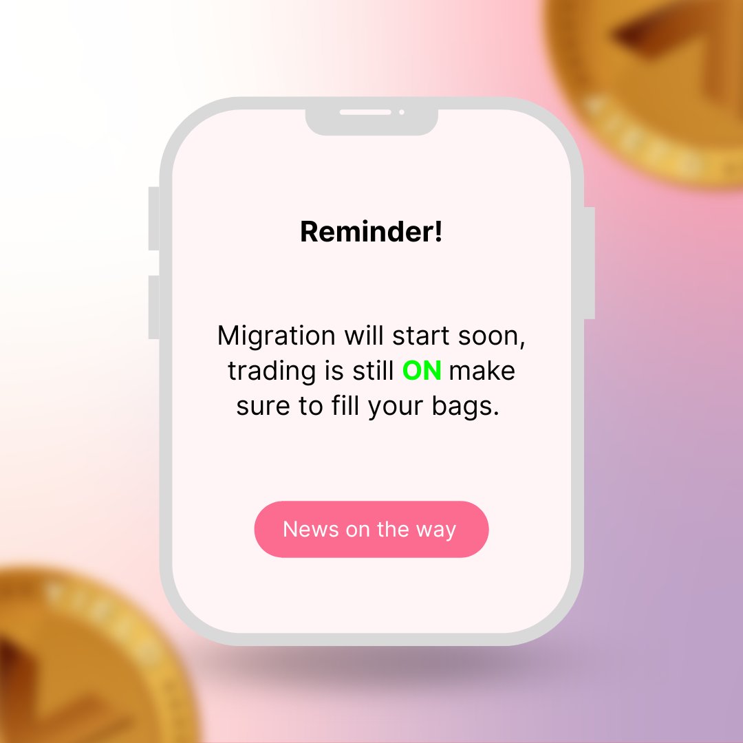Migration will start soon, trading is still ON make sure to fill your bags. 

PANCAKESWAP
pancakeswap.finance/swap?outputCur…

COINTIGER
cointiger.com/en-us/#/trade_…