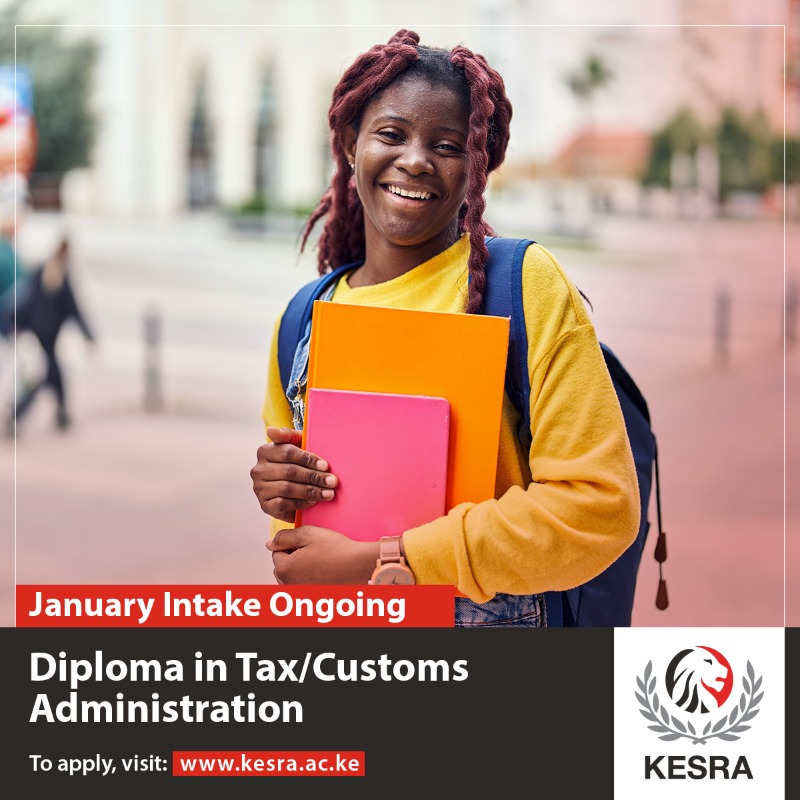 KESRA_KRA's tweet photo. The future belongs to the competent👊🏽👊🏽. Get good, get better, be the best.
Enrol for our flagship programs, from Certificate all through to Masters and let KESRA be your spring board to a rewarding career.
Do not miss out on the January 2023 intake.
#BeTaxSmart