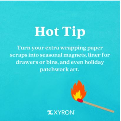 Hot Tip 🔥 #holidayseason #wrappingpaper #giftwrapping #craftwithxyron #xyronstickstogether