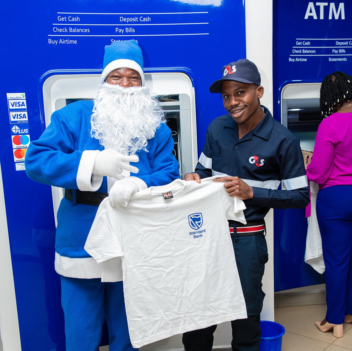 It's a Blue Festive Season - #BlueSanta visited Gateway Mall Service Centre earlier today. He welcomed and gifted our clients at the branch and ATMs. Look out for Blue Santa and find out what else is in his bag. #BlueSanta #ItCanBe
