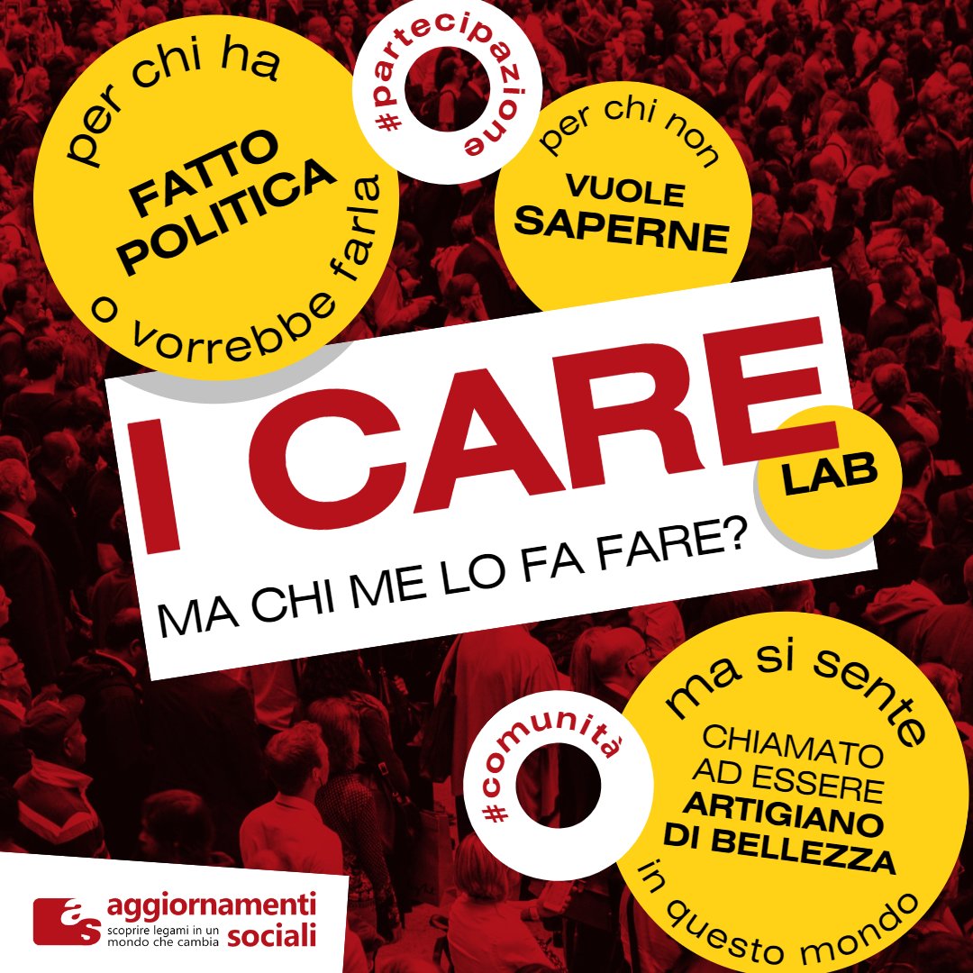 aggsoc's tweet photo. 🙋♀️Per chi ha fatto politica o vorrebbe farla, per chi non vuole più saperne, ma si sente chiamato ad essere artigiano di bellezza in questo mondo: #IcareLab, la proposta di formazione politica di @aggsoc rivolta a giovani dai 18 ai 35 anni.
Scopri di più: https://t.co/jO4CCmKL9B https://t.co/wfkalilQ0y