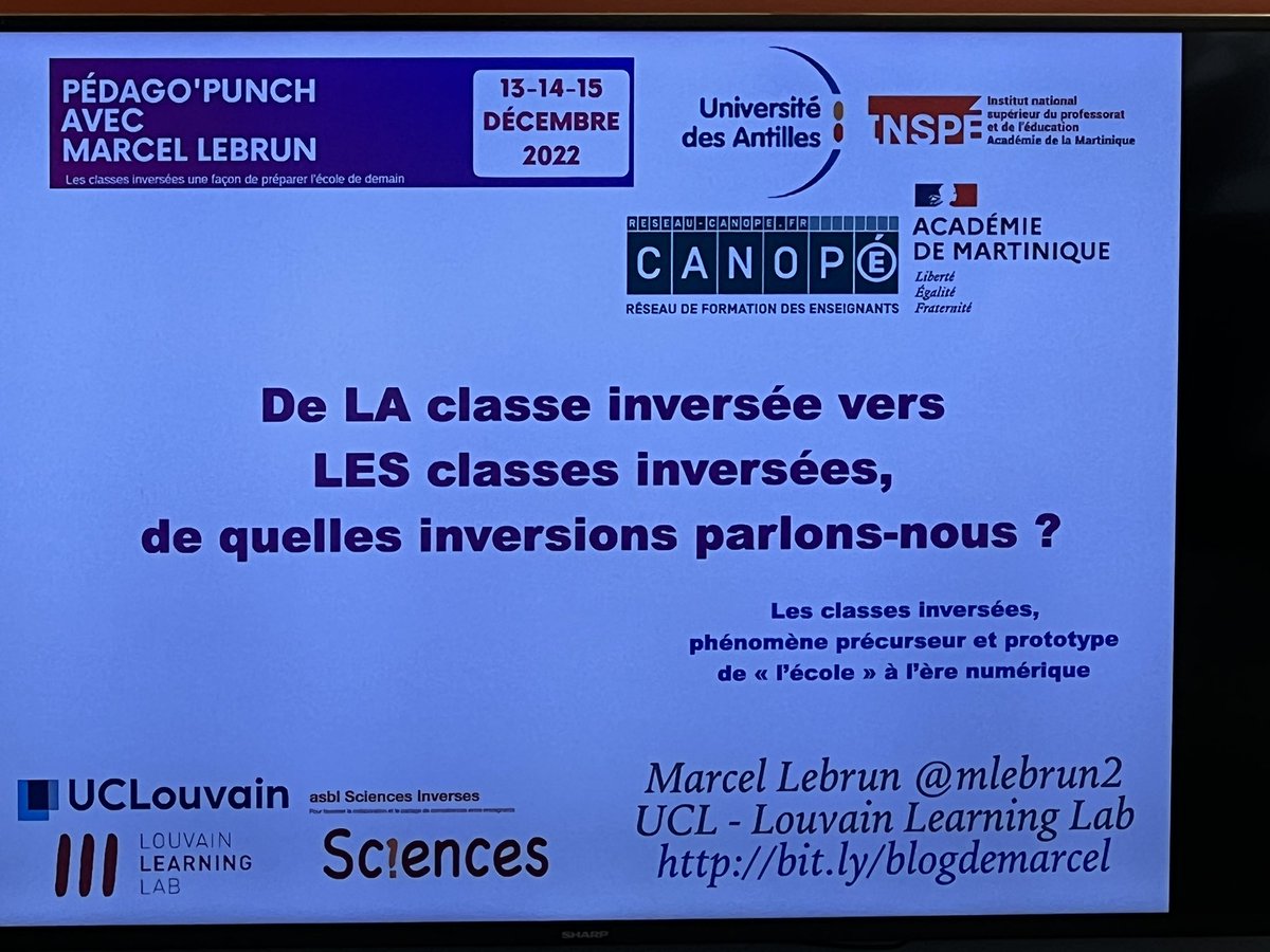 SergeJEANBAPTIS's tweet photo. De LA classe inversée vers LES classes inversées, de quelles inversions parlons-nous?  Par @mlebrun2  
Avec @Cedidic972 @Methnat @sbirbandt à @INSPEMartinique @Canope_972 dans l @acmartinique https://t.co/vHYUZ5CdYr