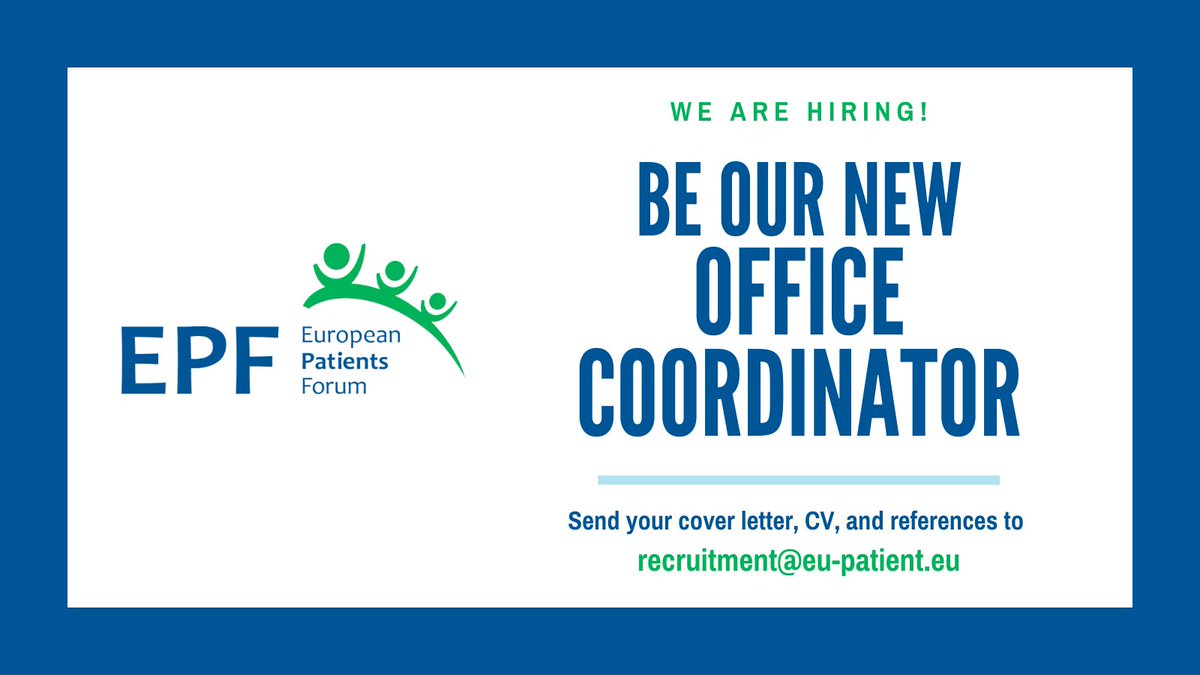 eupatientsforum's tweet photo. Hello, future EPF #OfficeCoordinator! We are #hiring!

Looking to fulfil an essential role in an exciting work environment and be part of a driving force in advancing #patientempowerment? Reach out! 

🗓️Deadline: 1 January 2023, 23:59
👉More information: https://t.co/jFNSdlBFP2 https://t.co/jhRJFMTNnU