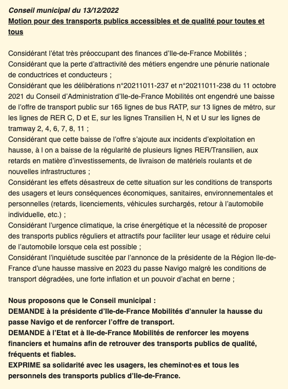 drav_transition's tweet photo. Pour le Conseil municipal de ce soir 13 décembre 2022 à 19h, nous avons déposé une question orale pour un plan de sobriété énergétique, et une motion pour des transports publics accessibles et de qualité pour toutes et tous. https://t.co/MflCkJcGth