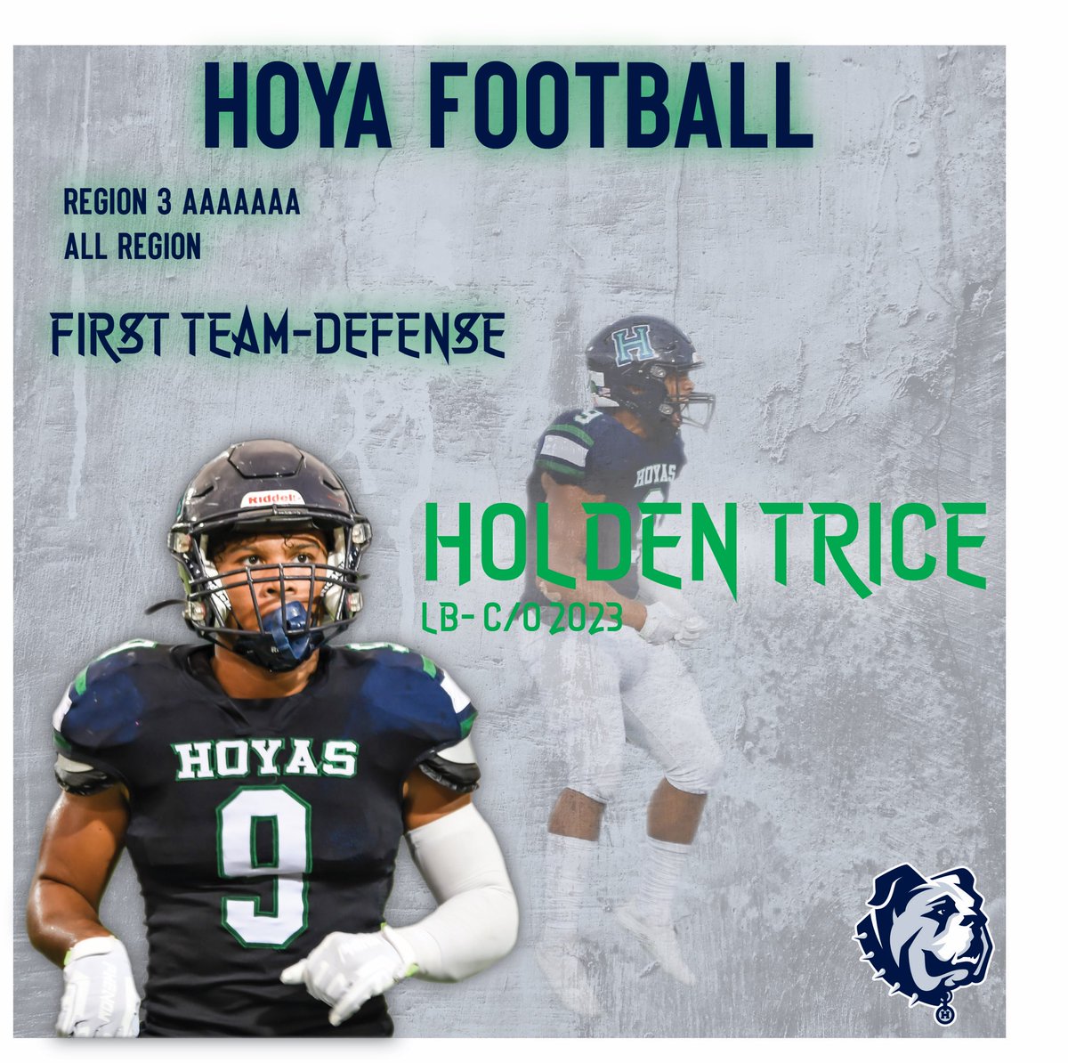 hhshoyafootball's tweet photo. Shout to @HoldenTrice for making 1st team all region #RockSolid and @LukemartinMedia for the graphic https://t.co/vJNrF1OQAC