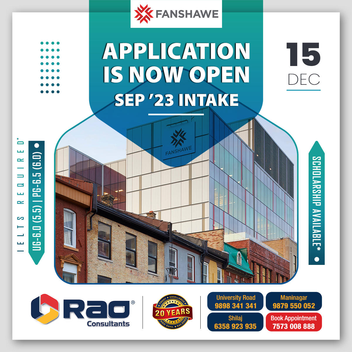 Rao_Consultants's tweet photo. All those who aspire to #studyabroad have an opportunity to apply to Fanshawe College, #Canada as itβs now open to accepting applications for Septemberβ23 intake.
Visit: https://t.co/Ca2hu4cDCH
#applicationweek #fanshawecollege #studyincanada #collegeofcanada #universityofcanada https://t.co/zmXxVAwQFa
