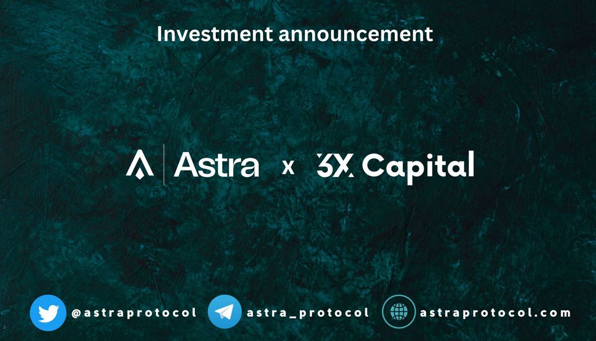 capital_3x's tweet photo. We are glad to announce that we invested in @AstraProtocol, a KYC solution for #Web3

Mark your calendars, as $ASTR token will go live on exchanges: 🗓️16th January 2023 https://t.co/1nXYgOO5oh