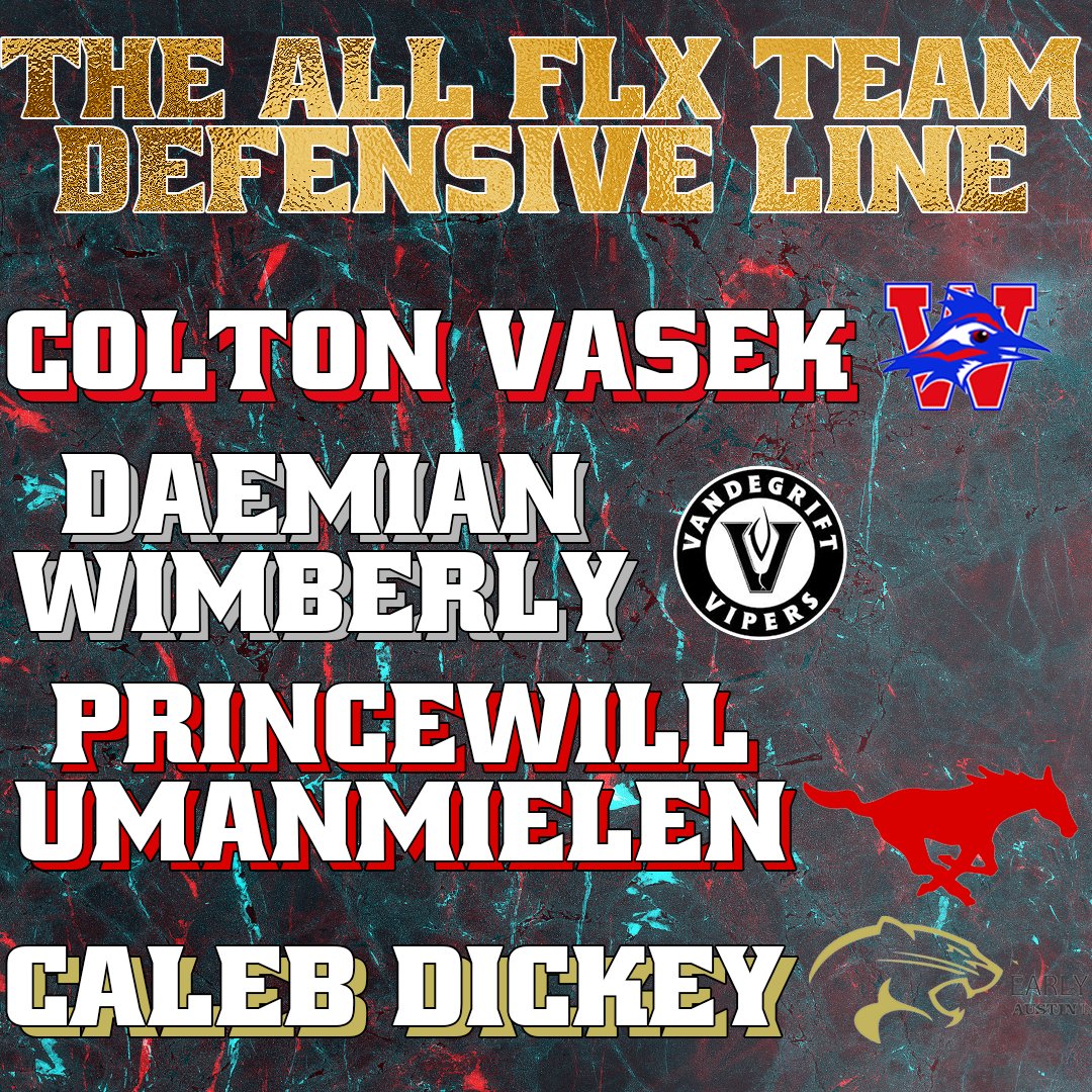 FlxAtx's tweet photo. 2022 All FLX Team🥇THE DEFENSIVE LINE🔥 coming up at 8:30am we release Linebackers #txhsfb #flxatx #allflxatx https://t.co/oLY8uS2DF0