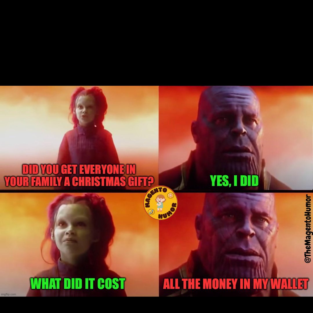 TheMagentoHumor's tweet photo. Getting everyone a #Christmas gift can be expensive.
👉 https://t.co/93t0V1Lbrt
#themagentohumor #magentomeme #magentoseller #magento #magentoecommerce #magentostore #adobelife #adobecommerce #Adobe #memes #ecommerce #ecommercetips #ecommercestore #Sale #christmas2022 https://t.co/VDB5XhTfxj