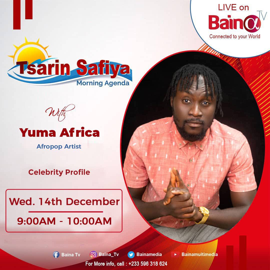 bainamedia's tweet photo. @yumaafrica joins us tomorrow on Tsarin Safiya. Brace yourselves for an entertaining session.
#bainatv #connectedtoyourworld https://t.co/159ryGjwFj