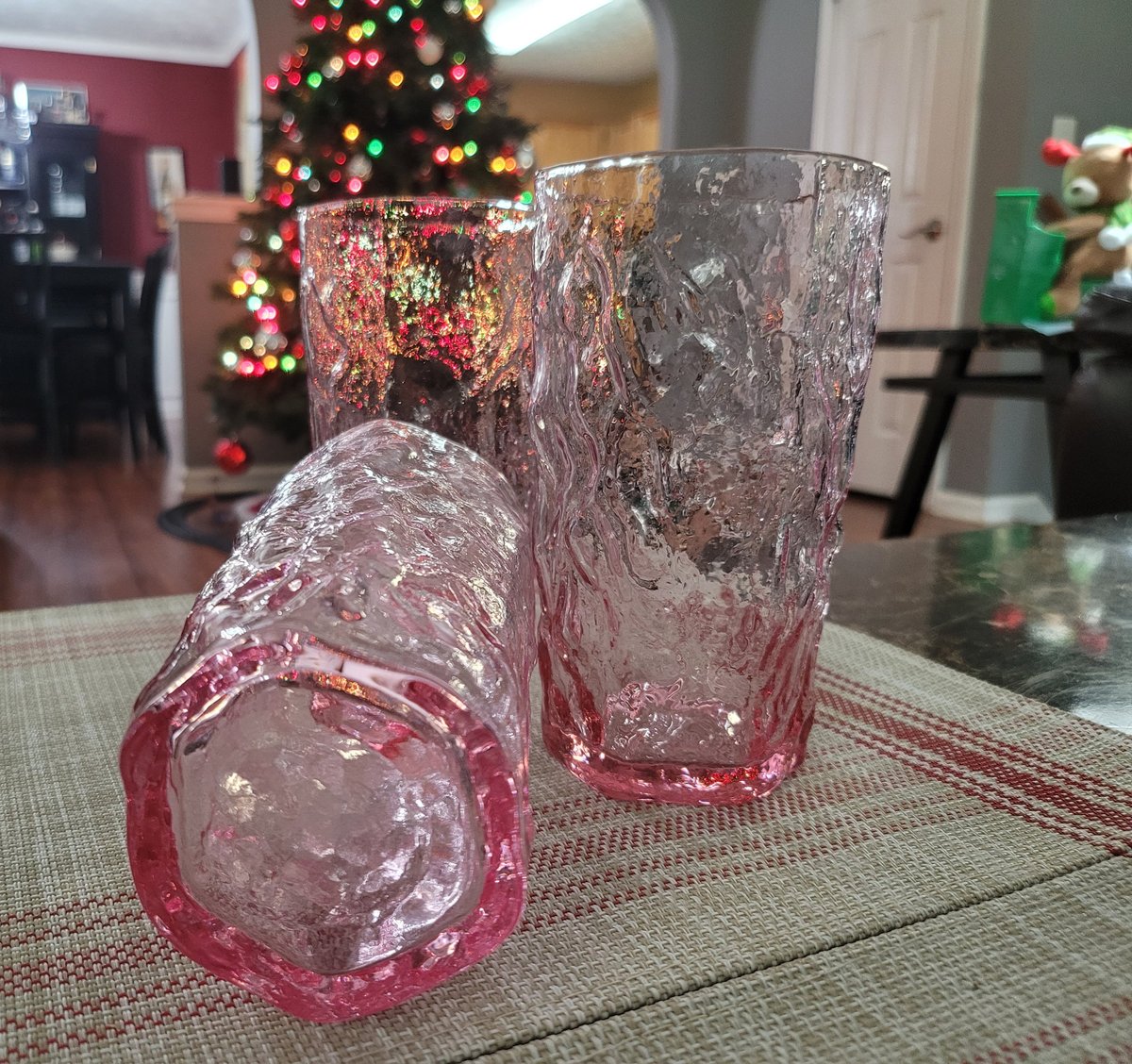 Visit my shop to find the latest treasures #etsy shop: Seneca Driftwood, Mid-century Pastel Pink, Textured Crinkle Pressed Glass Tumblers, High Ball Cooler Glasses Set of Three etsy.me/3FOczJV #pink #clear #glass #senecadriftwood #midcenturyglasses #pastelpink