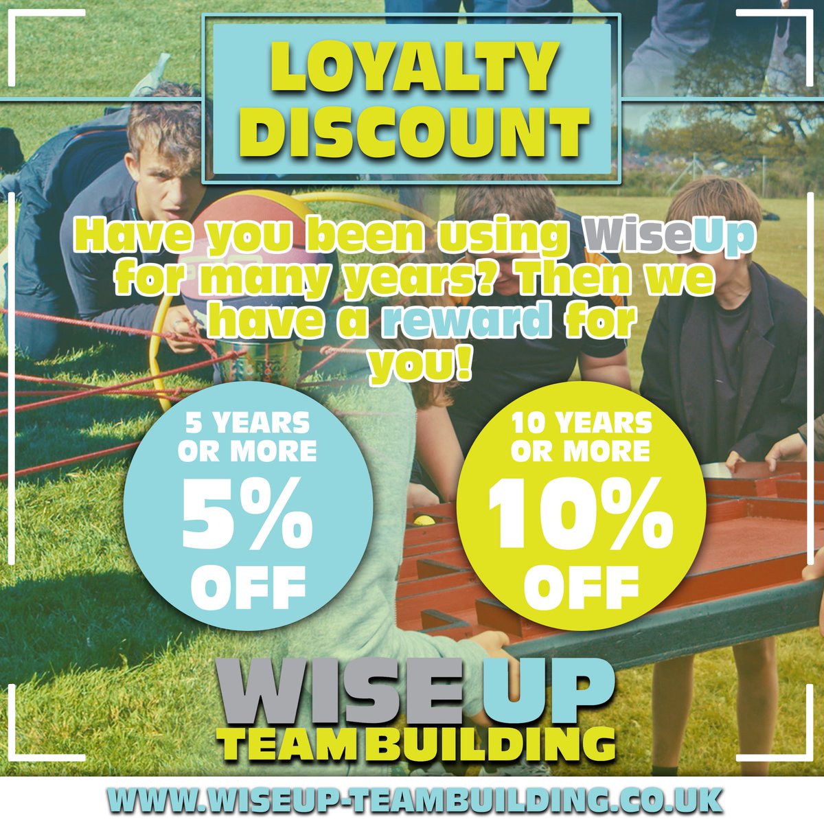 The first of our amazing offers we are announcing this week.

We want to reward our loyal customers for coming back time and time again. We even have a handful of schools who have used us for 12 years since we founded WiseUp.