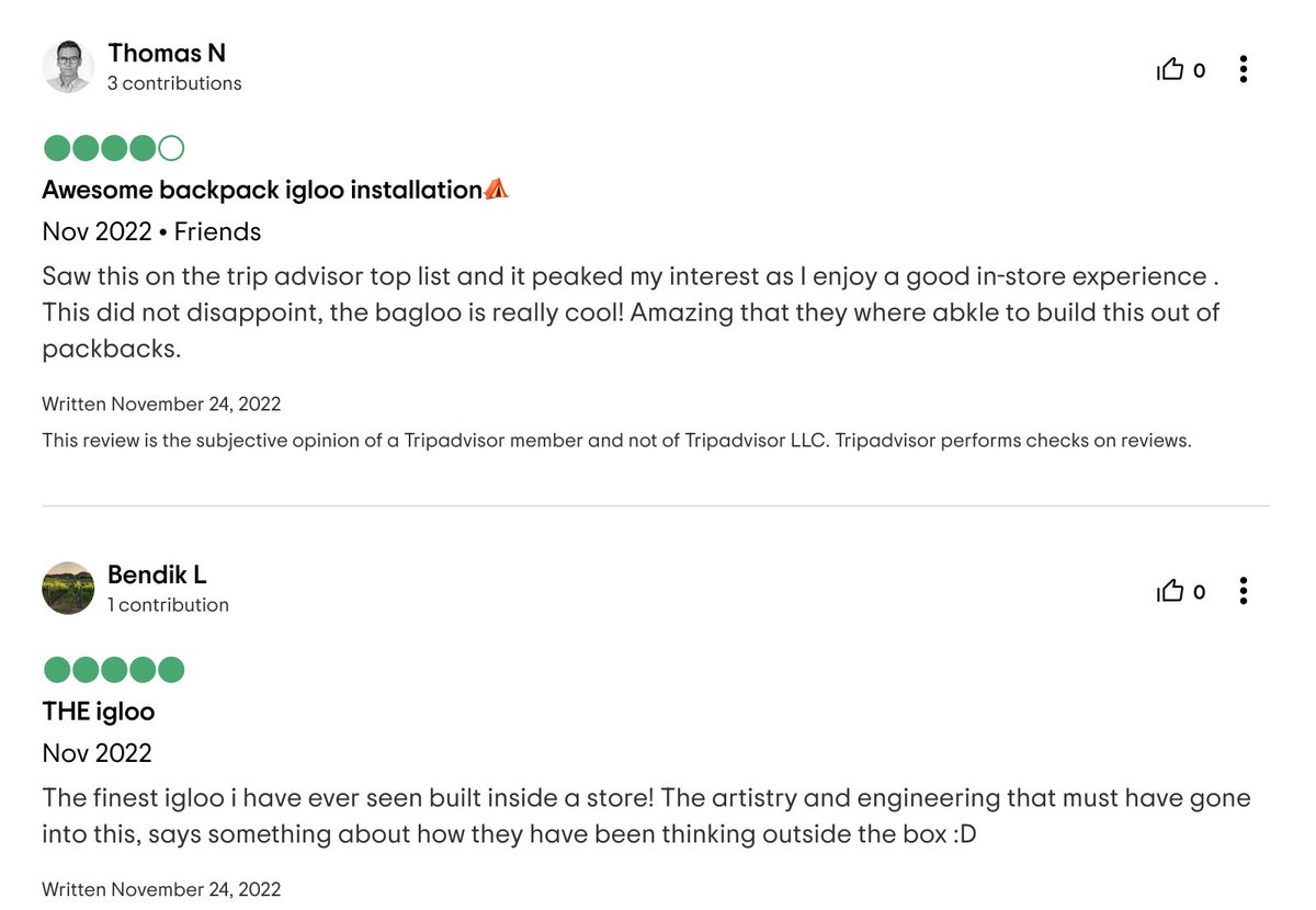 🙌 We are hyped to see that our winter instore installation for <a href="/Dbjourney_/">D_b_</a>  at @printemps Haussmann is ranked #210 out of 3,397 things to do in Paris on <a href="/Tripadvisor/">Tripadvisor</a> 
Review the Bagloo here :
tripadvisor.com/Attraction_Rev…