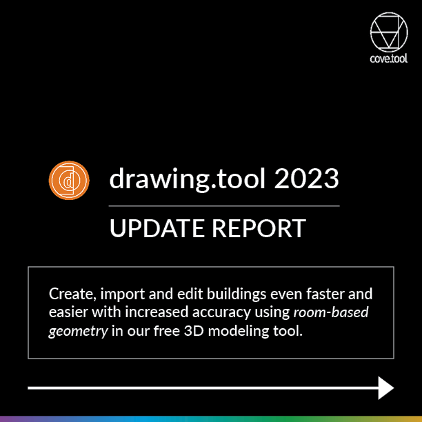 cove__inc's tweet photo. 📐 Have you explored drawing.tool 2023 yet? 📐
Here's a summary of our recent updates to help you continue to create, import, and edit #buildings in the best workflow possible.
Explore drawing.tool: https://t.co/gduo7ipHlN
#architects #geometry #PerformanceModeling #AEC https://t.co/CiPEkHsu8f