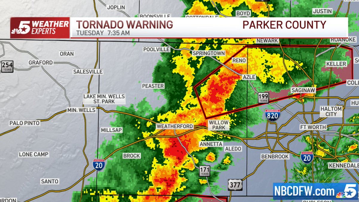 NBCDFW Weather on Twitter "A TORNADO WARNING has been issued for