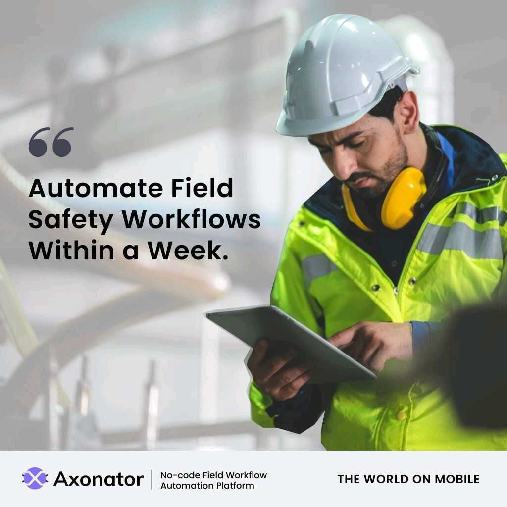 jkonstrategy's tweet image. Automating your field safety workflow would not only help you streamline daily operations but also help you save time and costs. Start automating your field safety workflows today! 

Learn more here: bit.ly/3HCaCi4

#axonator #fieldserviceautomation #fieldsafety #nocode