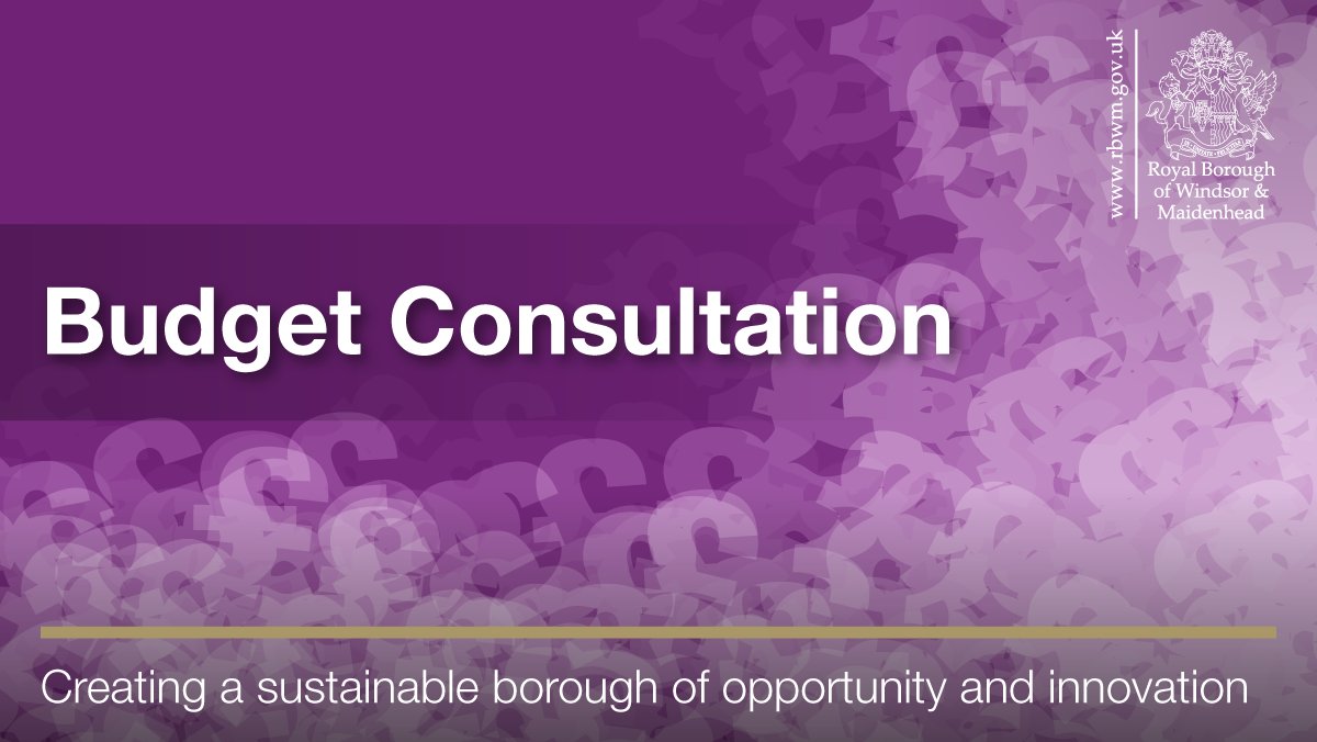 RBWM's tweet image. 📢 We’ve just launched our consultation on our draft budget proposals for 2023/2024. If you live and/or work in the Royal Borough, please take the opportunity to have your say by Tuesday 24 January. Read our press release here 👉 bit.ly/3FsyUvn  
#RBWMbudget