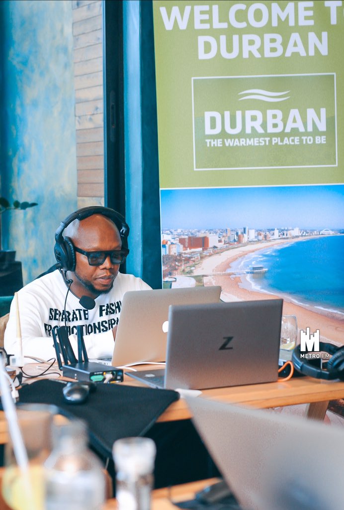 METROFMSA's tweet photo. #TheTouchDown Broadcasting live from Durban with @iamtbotouch & @dbntourism #VisitDurban #DurbanHasMore #DurbanSummer https://t.co/WoR58WKwA9