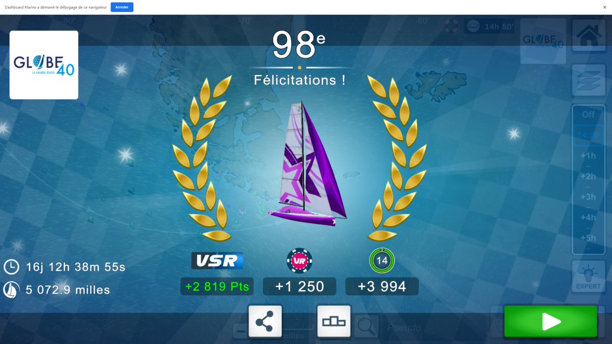 RegisJrx's tweet photo. voila globe 40 terminé pour moi avec un 2eme top 100 en 24h cela fait plaisir https://t.co/k0WqlYuUkk