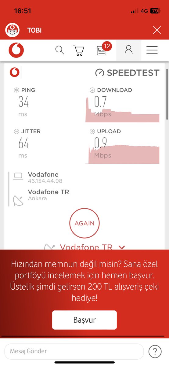 brkyakgul's tweet photo. @VodafoneTR 
Bu nedir cidden ya, hız testi utandı sonuçları görünce 🤦🏻 https://t.co/9KmnP3UJpK