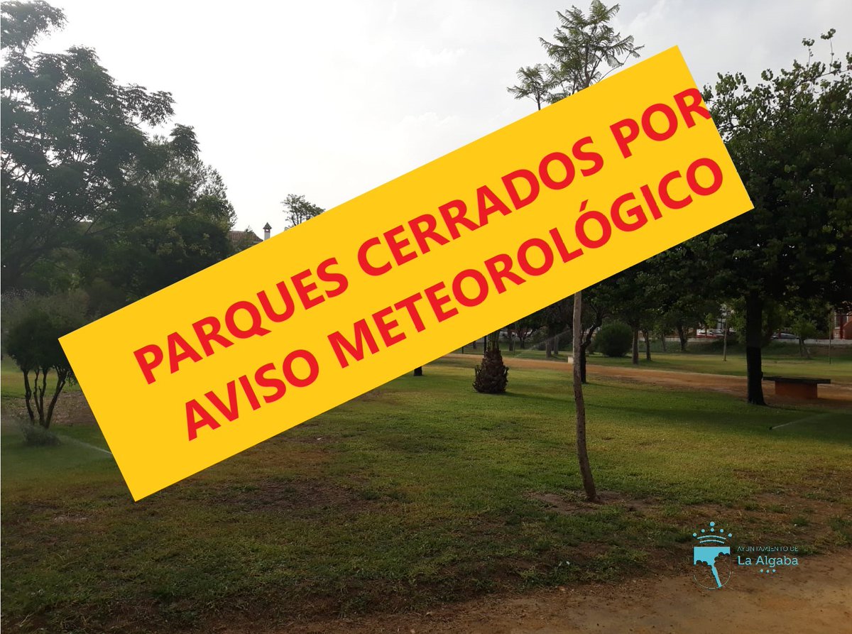 Ayto_algaba's tweet photo. 📢Hoy, 13 de diciembre:
✖️Los PARQUES estarán CERRADOS🌬️☔.
Gracias y disculpen las molestias. https://t.co/j0mHiXVtYH