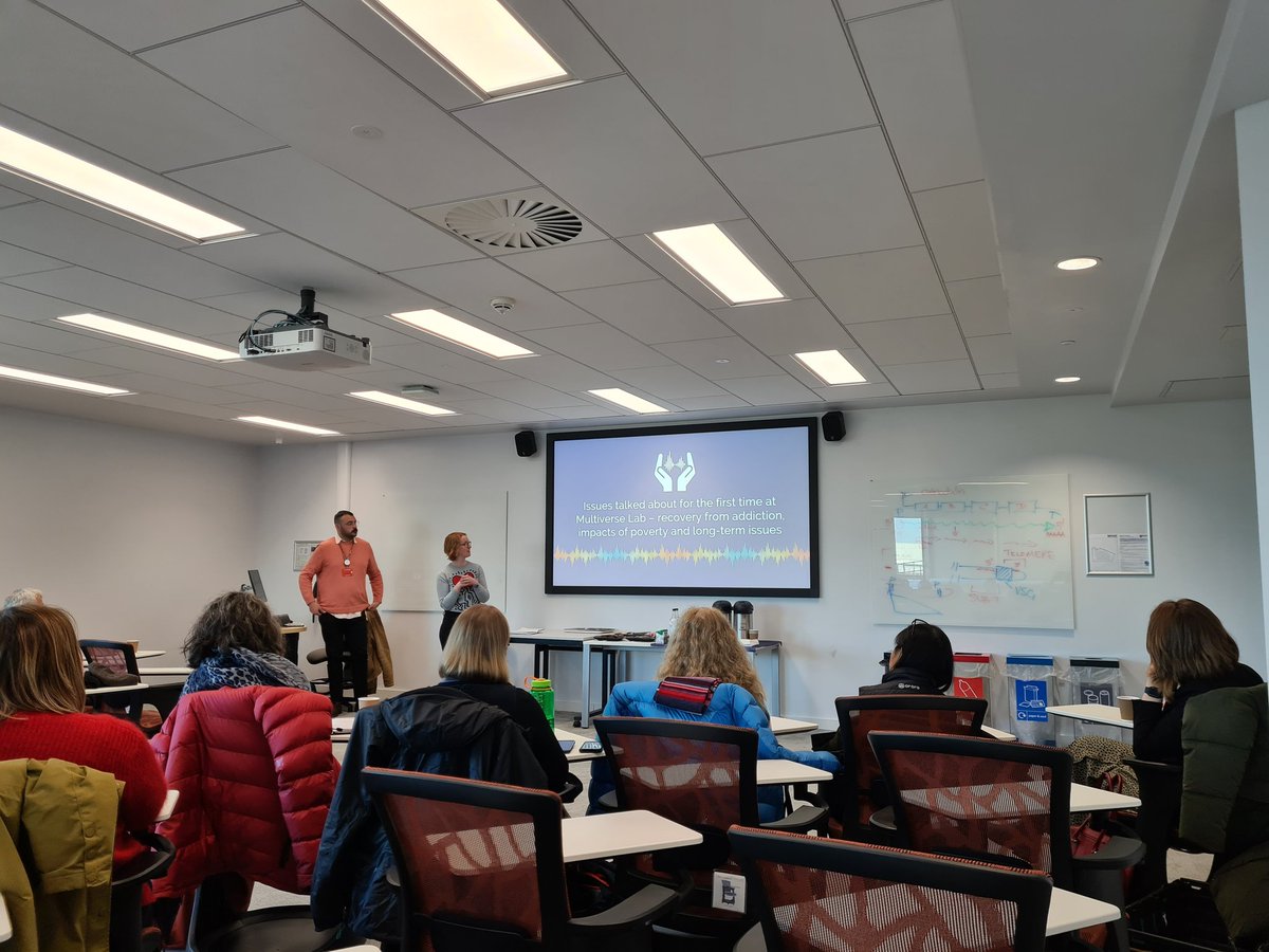 StevenThirkle's tweet photo. Had the pleasure of attending a fascinating workshop delivered by @unfoldingtheatr and @UniofNewcastle on inviting people in the North East and Cumbria to join a collective discussion on the future of health and social care #multiverselab https://t.co/PvBNGn5ZJr