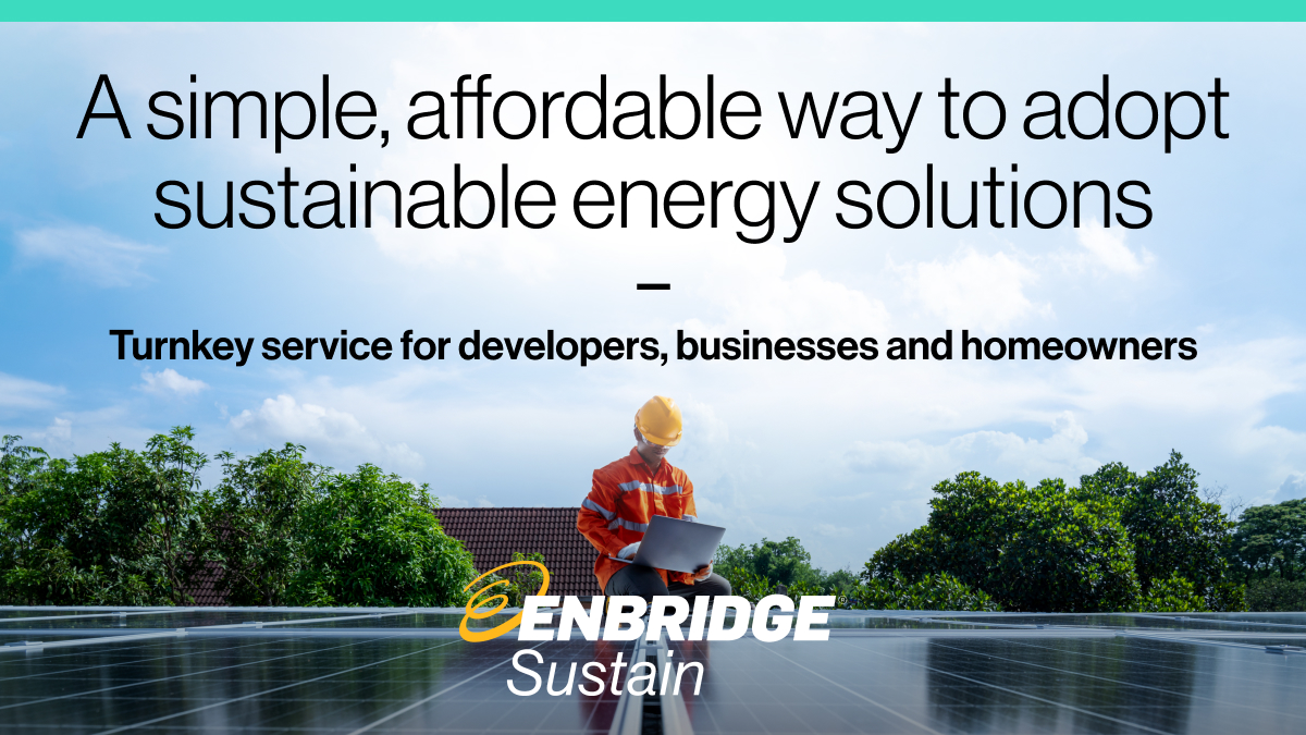 enbridgegas's tweet photo. @Enbridge has officially launched Enbridge Sustain, a new service that will provide a convenient, affordable way to upgrade your home with sustainable heating and cooling solutions. Learn how Enbridge Sustain will help advance #Ontario’s climate goals at: https://t.co/CXToBTt2t3. https://t.co/4n3pNm3RUv