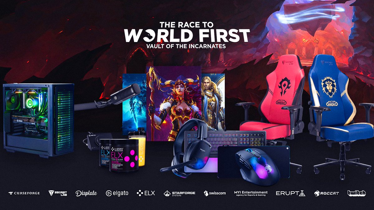 🎉 IT'S RACE TO WORLD FIRST GIVEAWAY TIME 🎉 Our RWF: VOTI giveaway is officially live! Enter now to get your hands on these HUGE prizes, running all throughout the race up until we take down Mythic Raszageth. ⚔️ Enter now: 🎁 giv.gg/echorwf