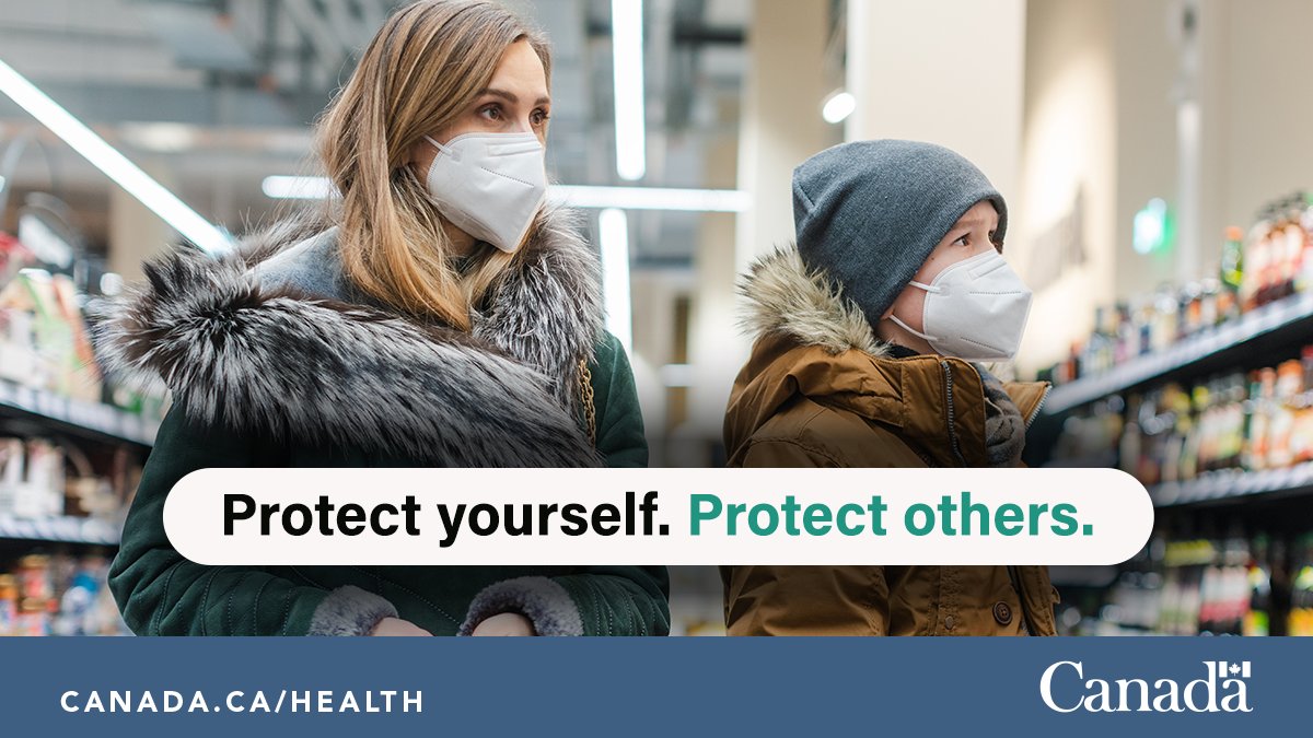 GovCanHealth's tweet photo. Wearing a well-constructed and well-fitting mask in crowded indoor settings is recommended for everyone while #Covid19, #RSV and the #flu are circulating this fall. https://t.co/p28vzX9cCk https://t.co/drybgKU3S1