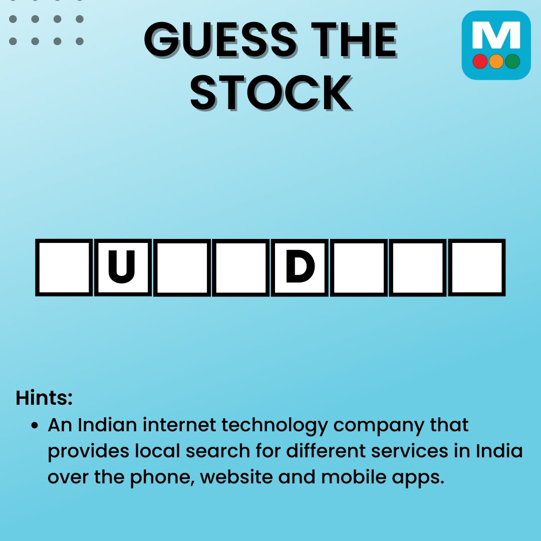 Marketsmojo's tweet photo. Can you guess this stock?
Comment below your answer
For more - https://t.co/7Ltrp77CYJ
#Guessthestock #stockstowatch #stocks #stockmarketindia #nifty #investing #nse #finance #guessingingame #newguess #market #sensex #trading #MarketsMojo https://t.co/hfifoxd2tS