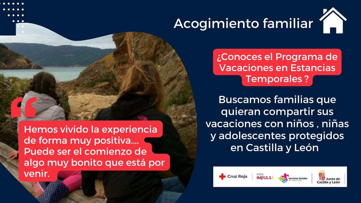 cruzrojava's tweet photo. Si sientes el deseo de ayudar, puedes participar en el #ProgramaVacaciones de @familiajcyl 
Familias solidarias de cualquier tipo se comprometen a compartir su tiempo de vacaciones con niñ@s y adolescentes de entre 7 y 17 años, pertenecientes al Sistema de Protección @jcyl https://t.co/7QFRwKOULR