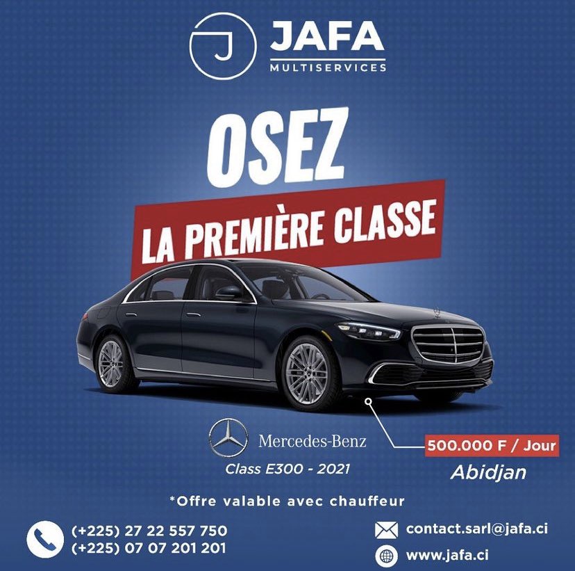 JafaEntreprises's tweet photo. Bienvenue à la Class E300-2021 dans la flotte de JAFA 🤩

📞 0707201201

#jafaentreprises #jafasci #jafasecurity #mercedesbenz https://t.co/5yAmXSqHBa