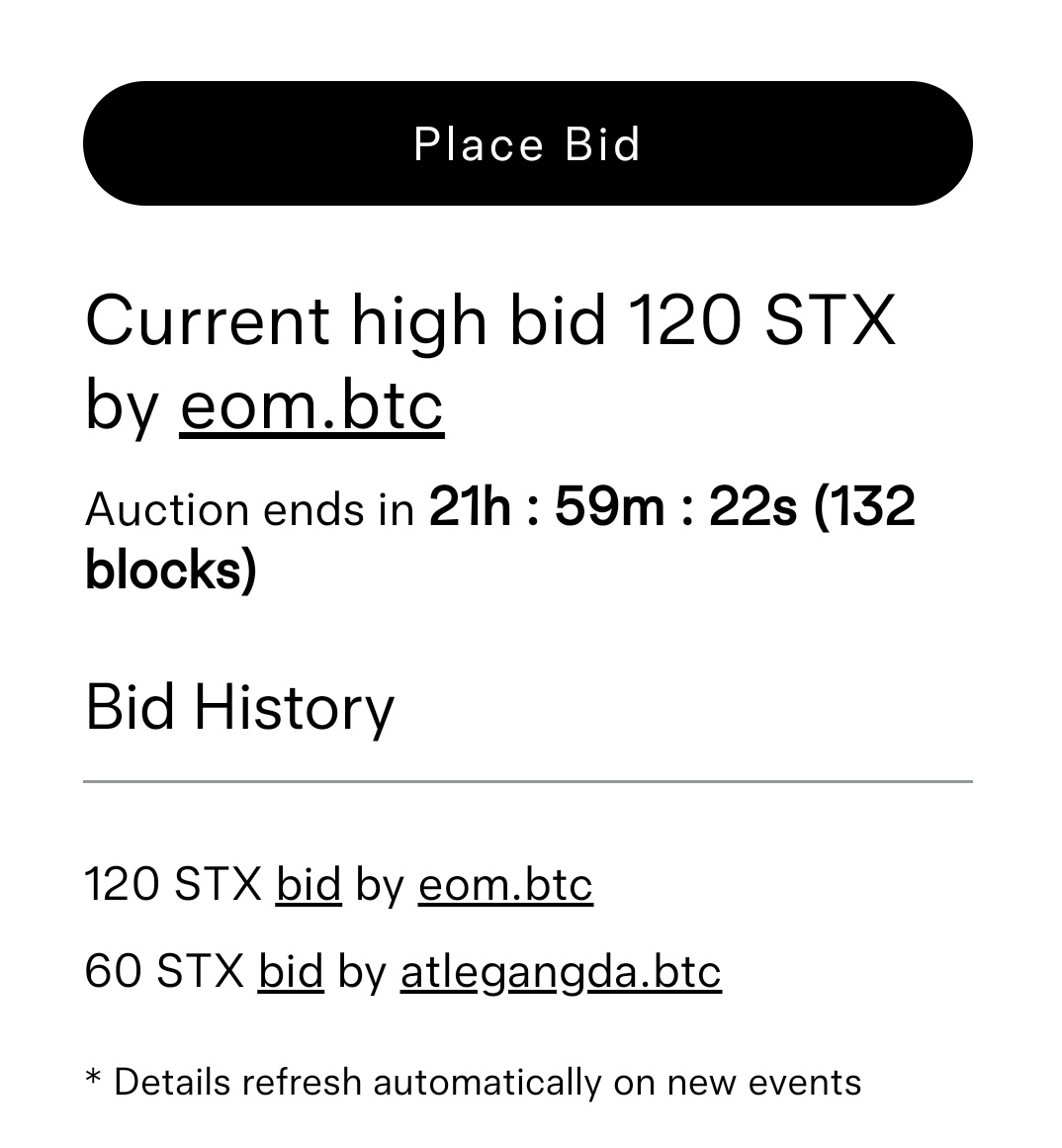 21 Hours to Go Thank you to <a href="/Atlegang_DA/">Don ⚡ 🔋Bitcoin and Freedom 🧙🏿‍♂️</a>
<a href="/EoMGames/">EoMGames</a> winning the bid at 120STX

"Still Bullish Music NFT"

create.gamma.io/collection/sti…

$STX #NFTs #MusicNFT