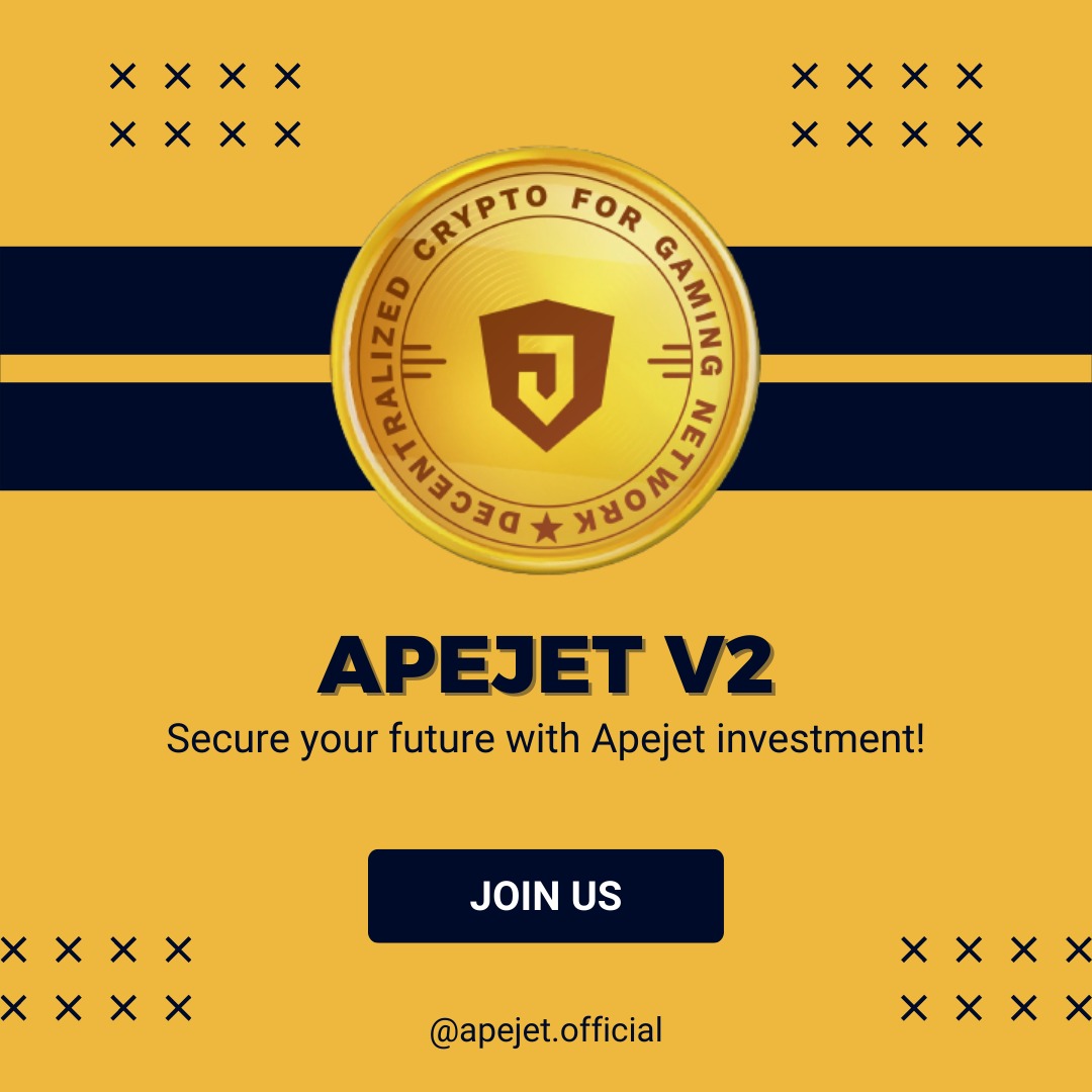 Secure your future with Apejet investment.
.
.
#apejet #apejetv2 #investment #almirawallet #cryptoworld #cryptoinvestor #cryptomarket
