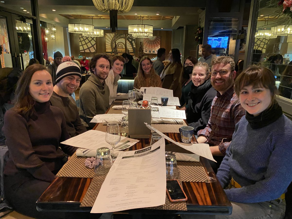 BethMHaley's tweet photo. Day 1 of #AGU22 down, complete with poster presentation, talks on science policy, and dinner with @busphEH and @bu_urban colleagues 🤗 @TaylorA53001879 @jjbuonocore @lucilabradorite @Erin_Polka https://t.co/SX83MvmlID