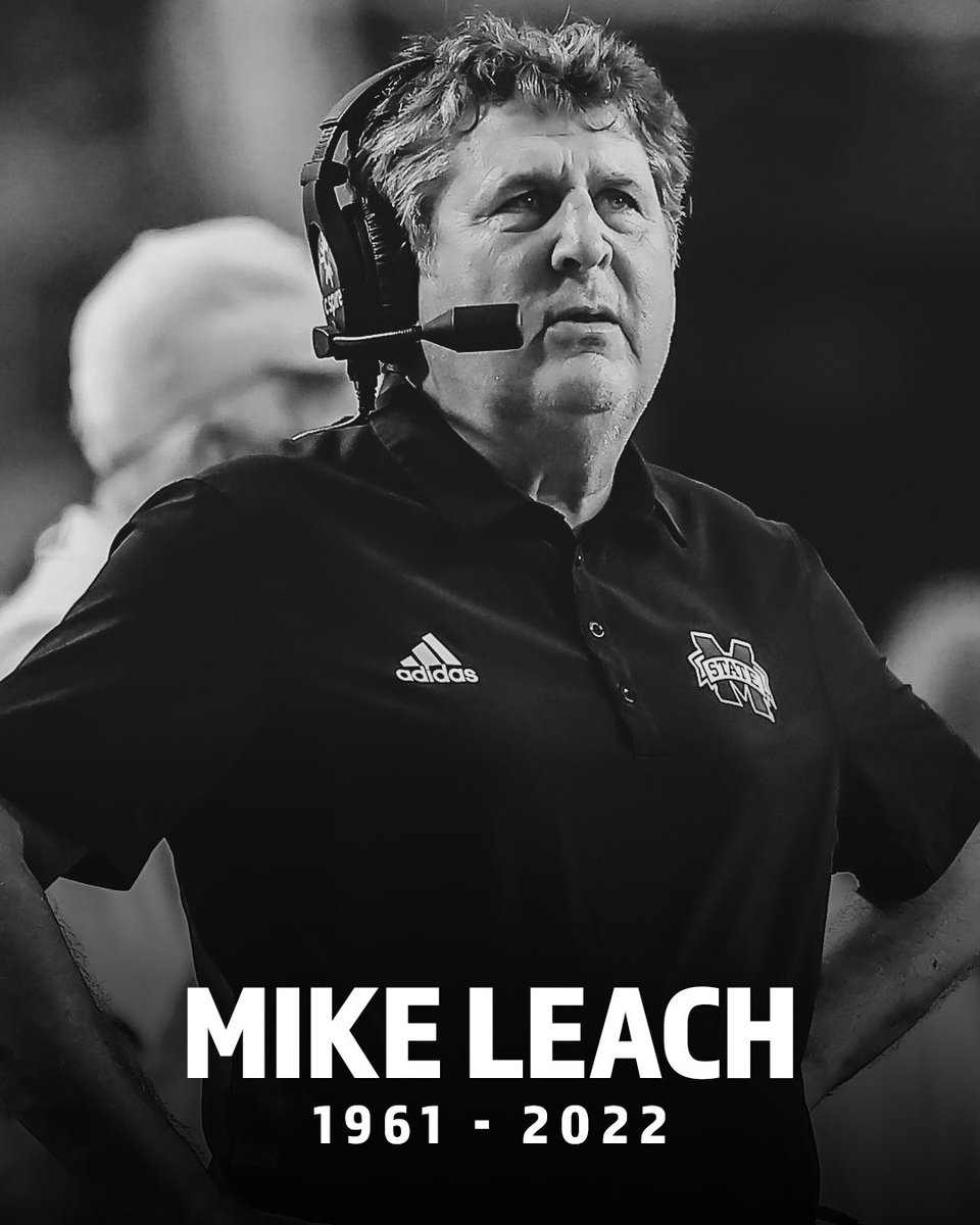 stoolgambling's tweet photo. Mississippi State has announced the passing of Head Coach Mike Leach

Prayers to Coach Leach and his family. https://t.co/rHKRQBV5zZ