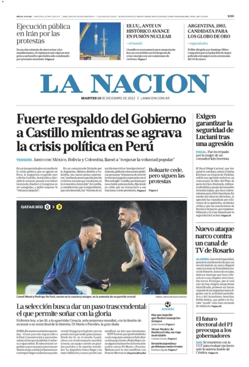 “Messi ve a Diego” dicen en Italia. Las portadas de hoy con la previa de la primera semifinal.